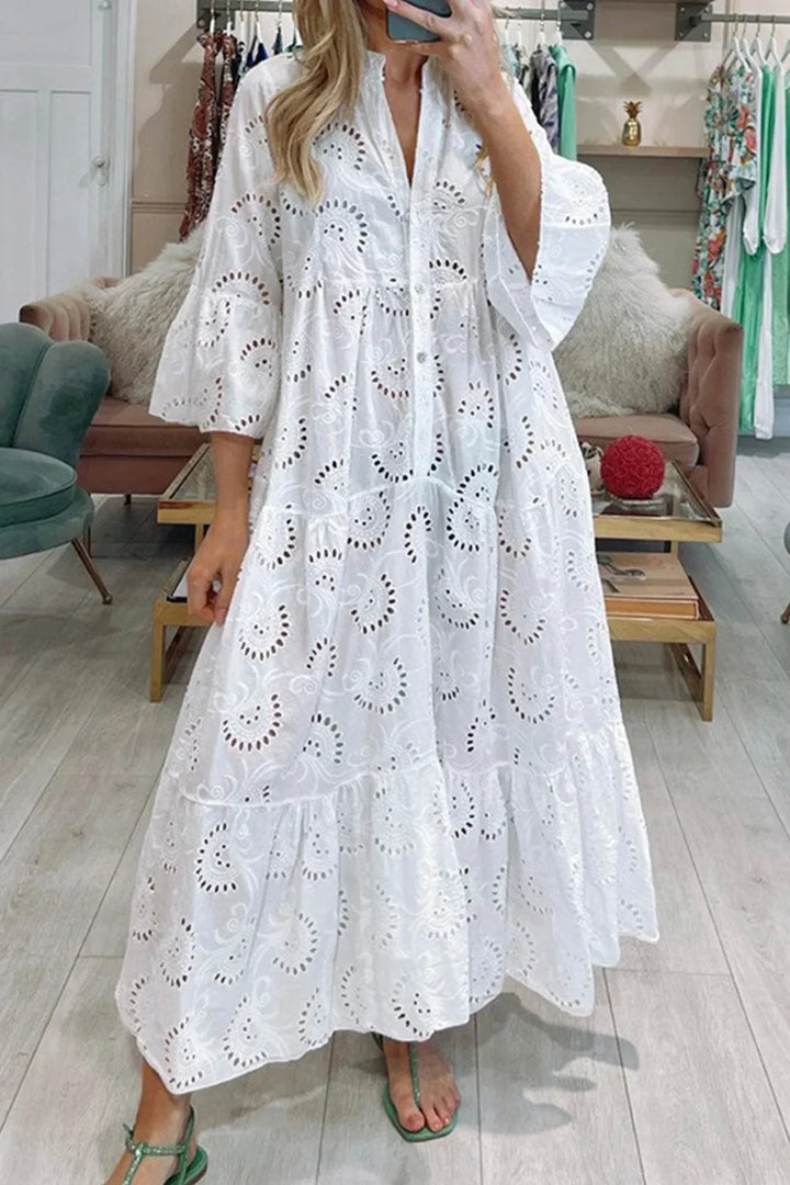 Kylie - Embroidered Maxi Dress