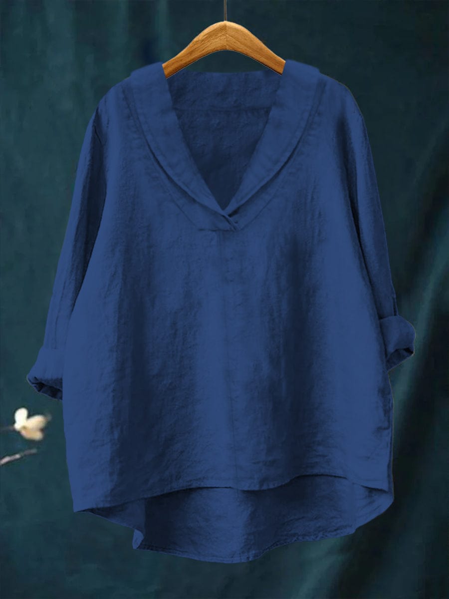 Bellissea - Elegant Draped V-Neck Blouse
