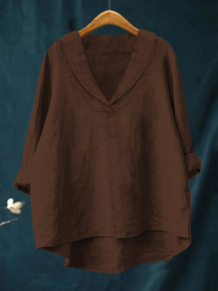 Bellissea - Elegant Draped V-Neck Blouse