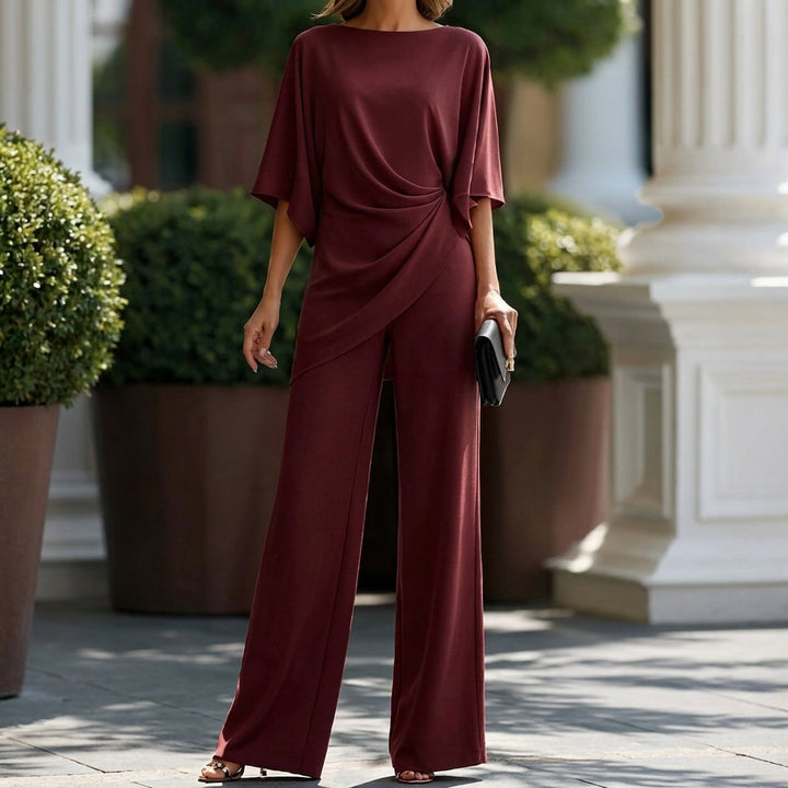 Laurisse - Elegant Cape-Sleeve Two-Piece Set