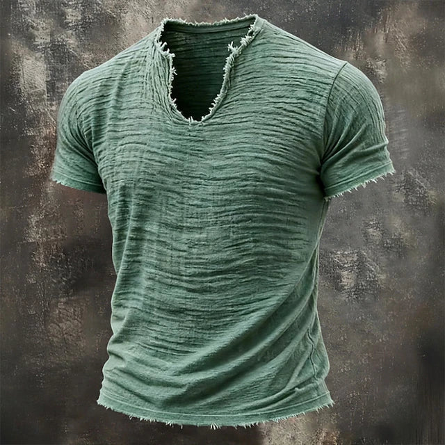 Jarrett - Textured V-Neck T-Shirt