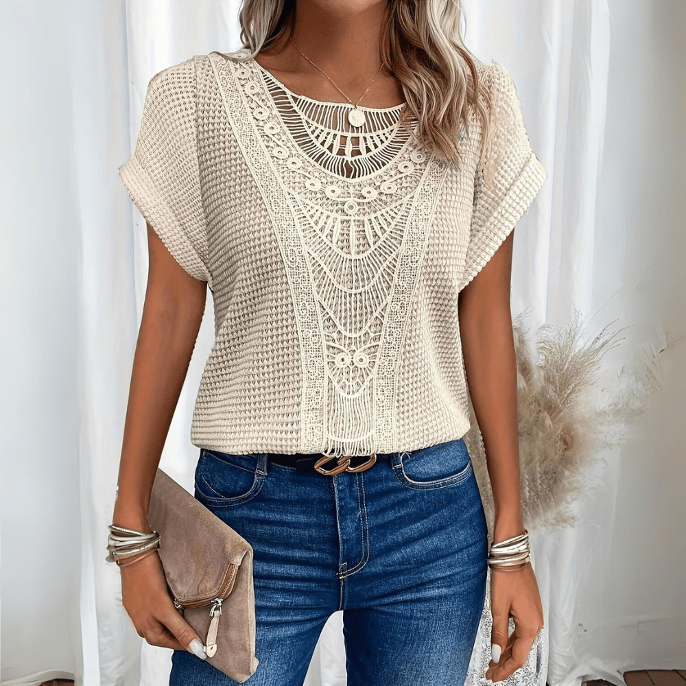 Florisa - Crochet Knit Top