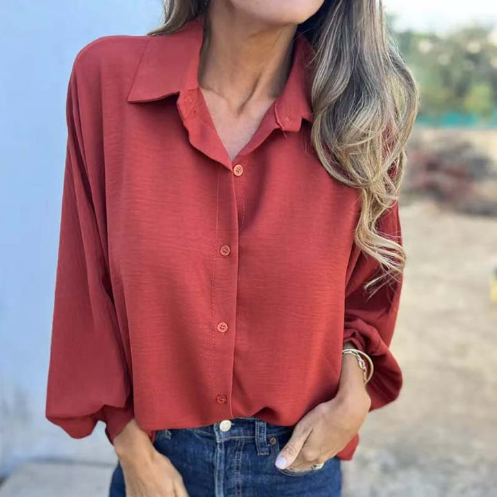 Noreyssa - Soft-Touch Lantern-Sleeve Shirt