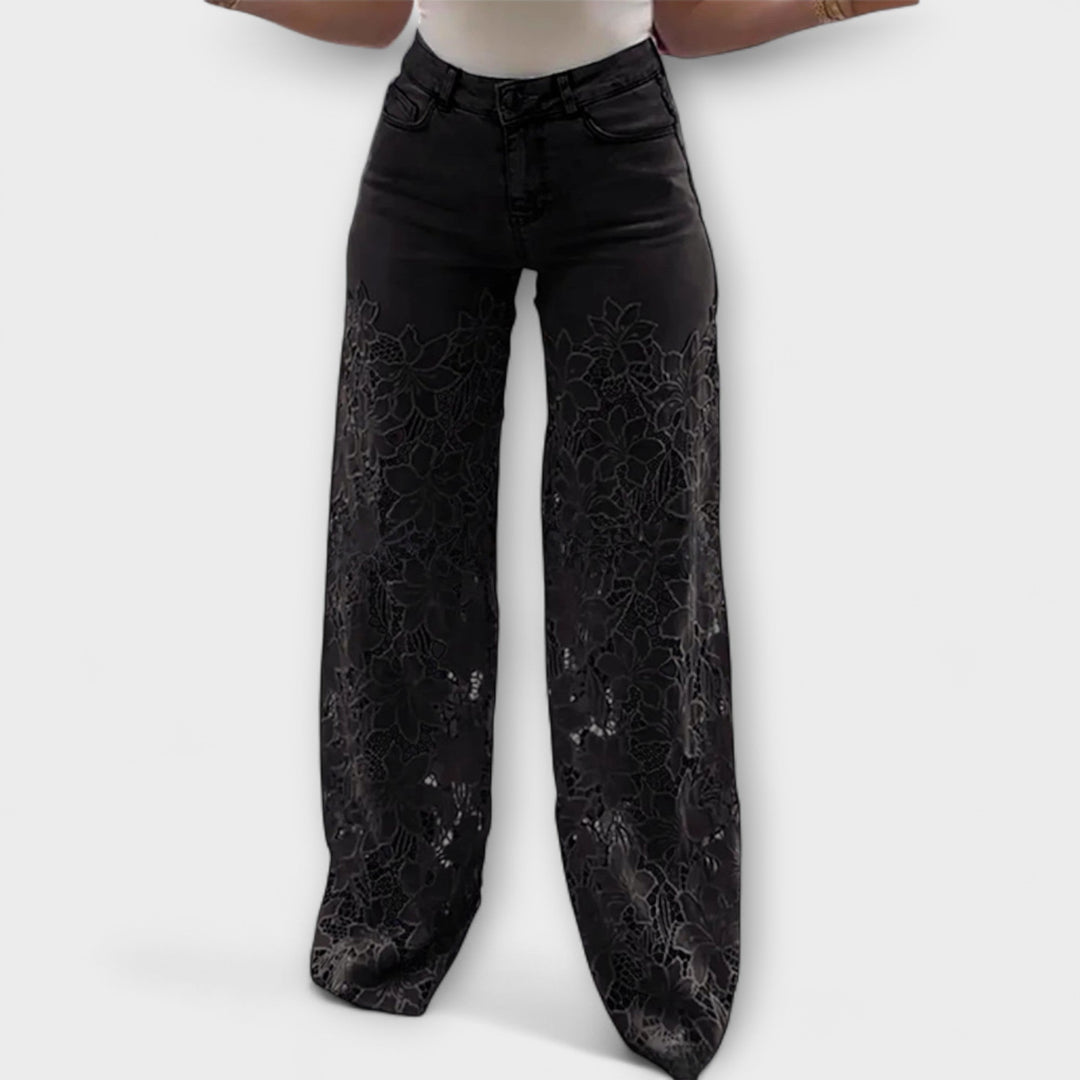 Elenai - Premium Lace-Patchwork Jeans