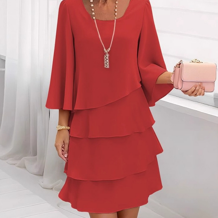 Nira - Soft-Touch Ruffle-Hem Dress