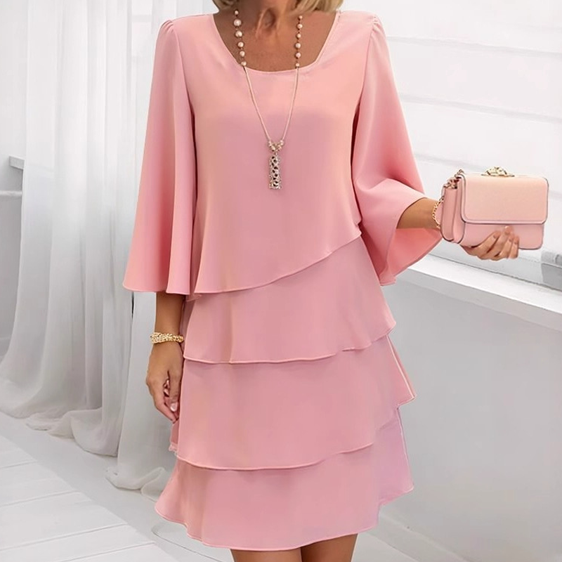 Nira - Soft-Touch Ruffle-Hem Dress