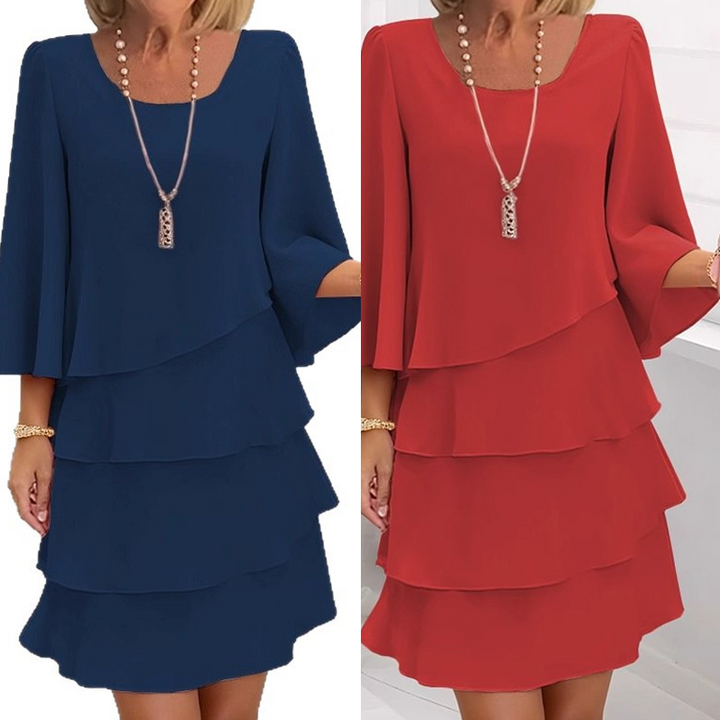 Nira - Soft-Touch Ruffle-Hem Dress