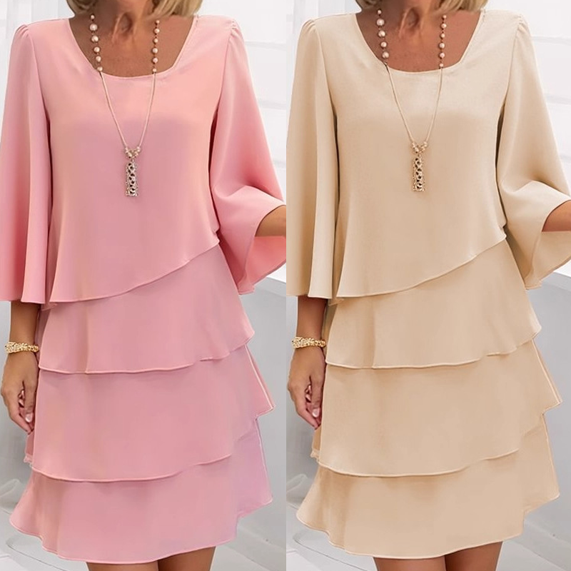 Nira - Soft-Touch Ruffle-Hem Dress