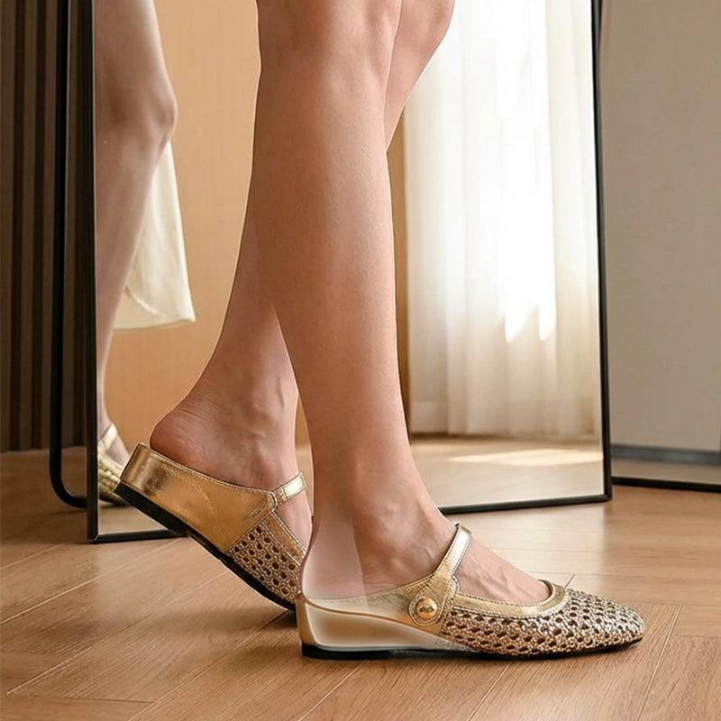 Cerise - Shimmering Mary Jane Shoes
