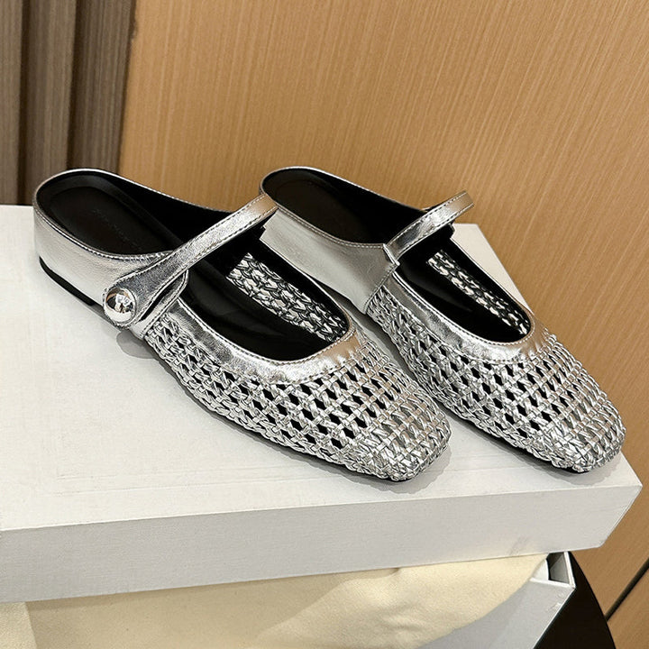 Ulia - Breathable Square-Toe Mary Jane Mules