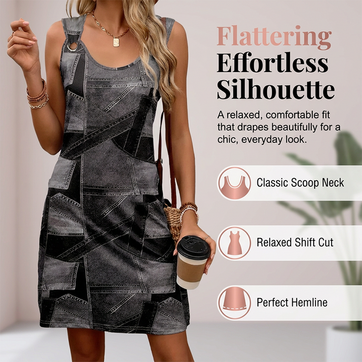 Havilah - Soft-Touch Denim-Look Dress