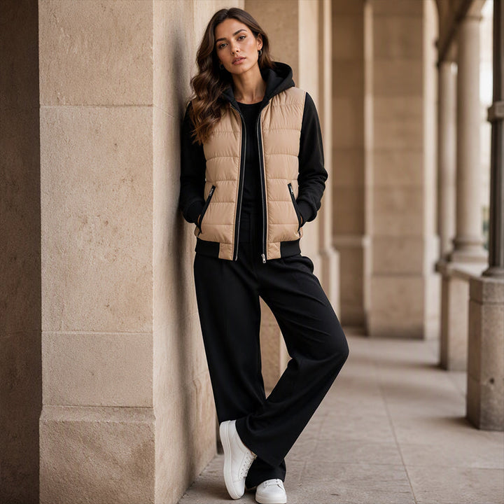 Hedda - Hooded Puffer Panel Zip Jacket