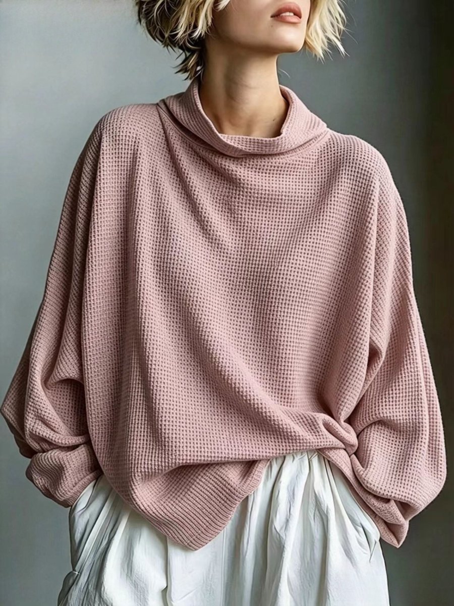Aella - Textured Oversized High-Neck Top