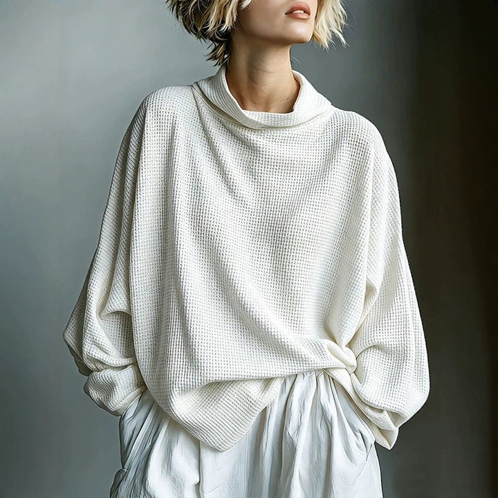 Aella - Textured Oversized High-Neck Top