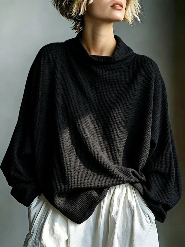 Aella - Textured Oversized High-Neck Top
