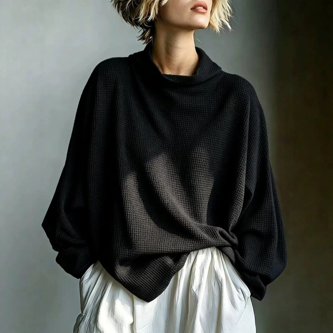 Aella - Textured Oversized High-Neck Top