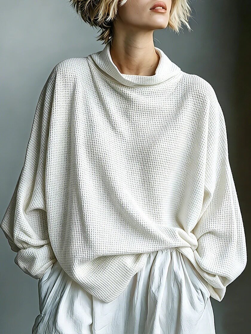 Aella - Textured Oversized High-Neck Top