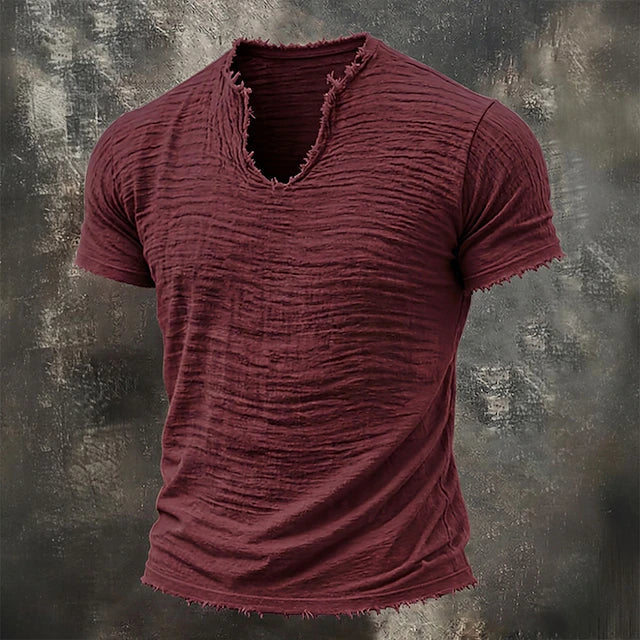 Jarrett - Textured V-Neck T-Shirt