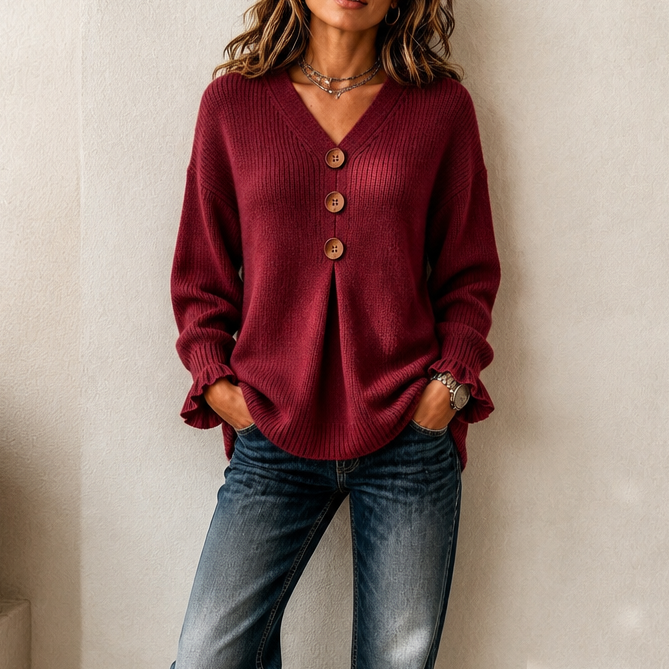 Annelie - Soft-Touch V-Neck Sweater
